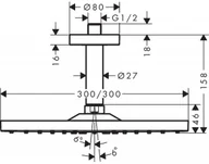 Deszczownice - Hansgrohe Raindance E Deszczownica 30x30 cm biały matowy 26250700 - miniaturka - grafika 1