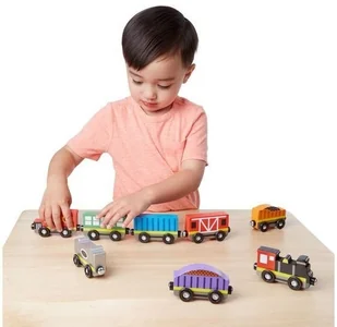 Melissa & Doug Drewniany pociąg z wagonikami w skrzynce - Kolejki i akcesoria - miniaturka - grafika 3