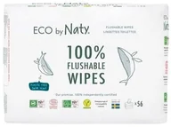 Chusteczki nawilżane - Naty ECO by ECO vlhčené ubrousky bez vůně splachovatelné výhodné balení 3 x 56 ks) - miniaturka - grafika 1