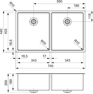 Reginox NEW YORK 34x40 + 34x40 - Zlewozmywaki - miniaturka - grafika 2