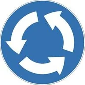 Wyposażenie miejsc publicznych - Znak drogowy nakazu C-12 Ruch okrężny - miniaturka - grafika 1