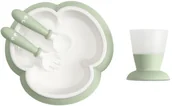 Zestawy naczyń dla dzieci - Baby Bjorn zestaw do karmienia Powder Green 7317680781611 - miniaturka - grafika 1