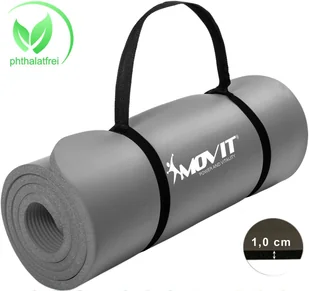 MOVIT SZARA MATA PIANKOWA 183x60x1,0cm DO ĆWICZEŃ GIMNASTYKI FITNESS JOGI 20040611 - Maty do jogi - miniaturka - grafika 11