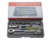 Zestawy narzędziowe - Komplet Kluczy Klucze Nasadowe 40 el. Stal Zestaw - miniaturka - grafika 1