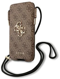 Guess 4G Big Metal Logo Pouch - Torebka na telefon S/M max 6.1" brązowy - Etui i futerały do telefonów - miniaturka - grafika 2