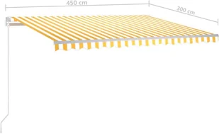 VidaXL Lumarko Automatycznie zwijana markiza, 450 x 300 cm, żółto-biała! 3068928 VidaXL - Markizy - miniaturka - grafika 8