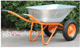 186 BEDREW Taczka dwukołowa ogrodowa ocynkowana 100L 140L wymiary koryta taczki 88x57 cm) 18677166 77166-uniw - Wózki magazynowe - miniaturka - grafika 5