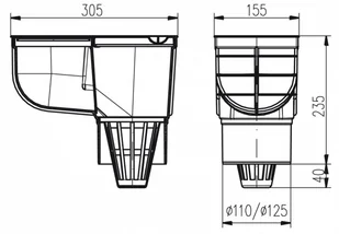 Chudej Dolny wpust kanalizacyjny D110 - Odwodnienia, kanały i akcesoria - miniaturka - grafika 2