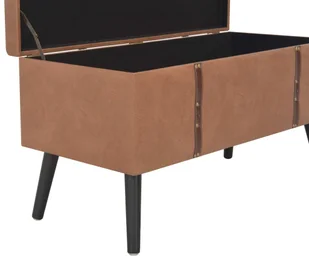 vidaXL Stołki ze schowkami, 3 szt., brązowe, sztuczna skóra vidaXL - Pufy i podnóżki - miniaturka - grafika 7