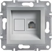 Gniazdka elektryczne - Schneider Asfora gniazdo telefoniczne podtynkowe RJ11 aluminium EPH4100161 - miniaturka - grafika 1