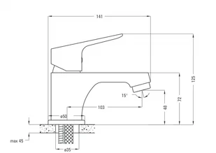 DEANTE DEANTE CHABER BGC 021M BATERIA UMYWALKOWA STOJĄCA CHROM BGC 021M - Baterie wannowe i prysznicowe - miniaturka - grafika 3