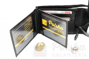 Sara (PL) Portfel Męski Skórzany (PL) Skóra Licowa Duży Poziomy Z Zapięciem I Zapinką Wewnątrz Dwa Skrzydełka - Portfele - miniaturka - grafika 4