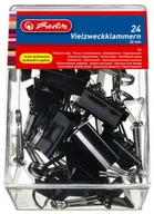 Artykuły biurowe - Herlitz 10411155 uniwersalne klamry do dokumentów, 24 szt., 32 mm, kolor: czarny 10411155 - miniaturka - grafika 1