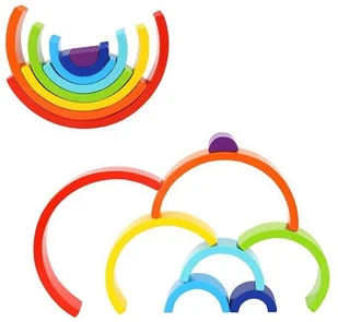 Tooky Toy Lumarko Drewniana Tęcza Układanka Klocki Kreatywne Montessori TH313 Lek - Układanki dla dzieci - miniaturka - grafika 2