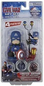Figurki dla dzieci - NECA neca61386 Captain America Civil War, Solar Powered Body knocker Limited Edition zestaw prezentowy łącznie z scalers słuchawek i hubsnaps, 15 cm - miniaturka - grafika 1