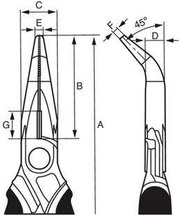 BAHCO szczypce półokrągłe, odgięte 45, długość 160mm, rękojeść wielokomponentowa, [2427G-160] 2427 G-160 - Kombinerki i obcęgi - miniaturka - grafika 2