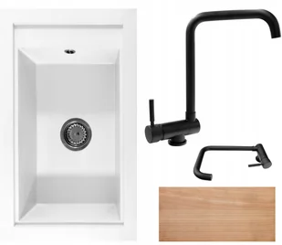 Laveo 6 kolorów Zlewozmywak Granitowy Duża Komora 20 cm - Zlewozmywaki - miniaturka - grafika 19