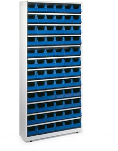 AJ Produkty Regał z 72 niebieskimi pojemnikami, 200x950x250 mm - Inne AJ Produkty Regał z 72 niebieskimi pojemnikami, 200x950x250 mm - Inne - miniaturka - grafika 1