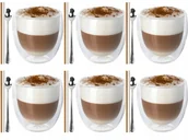 Szklanki - Zestaw 6 szt Szklanka Termiczna 235 ML Kawa Latte - miniaturka - grafika 1