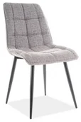 Krzesła - Signal Krzesło tapicerowane CHIC czarny stelaż, szara tapicerka TAP.144 - miniaturka - grafika 1