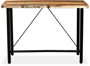 vidaXL Zestaw mebli barowych z drewna odzyskanego i skóry, 7 szt. - Stoły z krzesłami - miniaturka - grafika 3