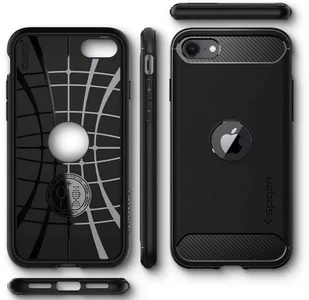 Spigen Etui Rugged Armor iPhone SE 2020 czarne 8809685628996 - Etui i futerały do telefonów - miniaturka - grafika 3