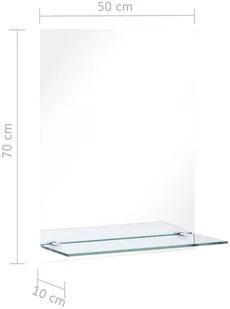 vidaXL Lustro ścienne z półką, 50x70 cm, hartowane szkło - Lustra - miniaturka - grafika 12