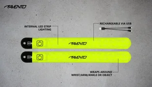 Avento Zestaw opasek odblaskowych LED + USB 44RD-FGZ - Tenis ziemny - miniaturka - grafika 4