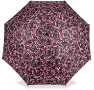 Parasole - Blue Drop Parasol damski długi Metropoli, różowe napisy MOI6591-05 - miniaturka - grafika 1