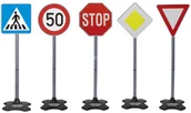 Zabawki i gry sportowe - Jamara 460257 akcesorium do jeżdzików dla dzieci Zestaw znaków drogowych zabawkowy, Znaki drogowe 4042774439590 - miniaturka - grafika 1
