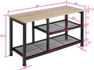 tectake Regał na buty Taunton - industrialny jasny 404282 - Szafki na buty - miniaturka - grafika 6