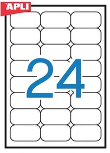 Apli Etykiety fluorescencyjne 64x33,9mm, zaokrąglone, żółte AP2870 - Etykiety do drukarek - miniaturka - grafika 2