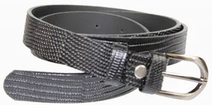 Pas-Max (PL) Pasek Damski Skórzany (PL) Skóra Licowa EXTRA Gładki 25 mm CZARNY WZÓR 4 - Paski - miniaturka - grafika 3