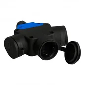 Gniazdka elektryczne - LEDart TP Electric Jednofazowe trójdrożne 3x16A 250V schuko IP44 rozgałęźnik TpE 7617 3101-314-0300 - miniaturka - grafika 1