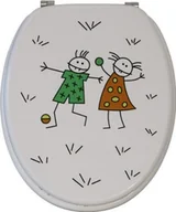 Deski sedesowe - Sanitop-Wingenroth Deska sedesowa dekoracja deska sedesowa | deska klozetowa drewniane metalowy zawias - miniaturka - grafika 1