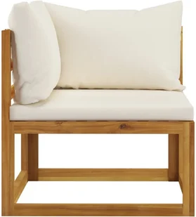 vidaXL 6-cz zestaw wypoczynkowy do ogrodu kremowe poduszki akacja 3057656 - Meble ogrodowe - miniaturka - grafika 6