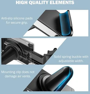 Universal Crong Crong Smart Car Holder Uniwersalny uchwyt samochodowy do telefonu 4"-6,7 czarny) 10_17738 - Uchwyty samochodowe do telefonów - miniaturka - grafika 10