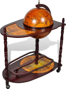 VidaXL Lumarko Globobar ze stolikiem, drewno eukaliptusowe 240699         VidaXL - Globusy - miniaturka - grafika 2