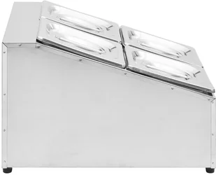 vidaXL Ekspozytor z 4 pojemnikami GN 1/6, stal nierdzewna vidaXL - Pojemniki i kosze gastronomiczne - miniaturka - grafika 12