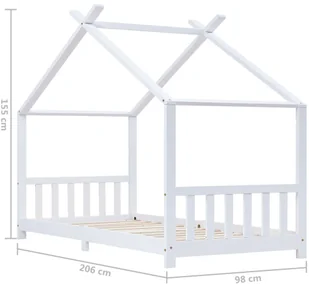 vidaXL Rama łóżka dziecięcego, biała, lite drewno sosnowe, 90 x 200 cm vidaXL - Łóżka dla dzieci i młodzieży - miniaturka - grafika 8