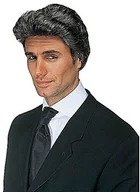 Dodatki do strojów karnawałowych - Sancto Męska peruka Playboy Gigolo Ciemnoszary WDM6229L - miniaturka - grafika 1