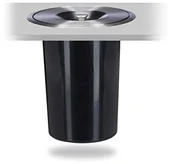 Kosze na śmieci - Relaxdays kosz na śmieci do zabudowy, na blat roboczy, pokrywę, higieniczny, biomulet, stal szlachetna, wys. x śr. : 29,5 x 26,5 cm, srebrny/czarny - miniaturka - grafika 1