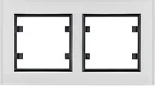 Klawisze i ramki - Hager LUMINA-PASSION-Ramka-2-krotna-pozioma-szkło-białe WL9220 - miniaturka - grafika 1