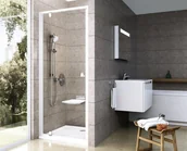 Ścianki i drzwi prysznicowe - Ravak Pivot PDOP1-80 drzwi prysznicowe jednoelementowe obrotowe białe/białe + Transparent 03G40101Z1 03G40101Z1 - miniaturka - grafika 1