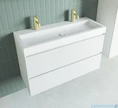 Umywalki - Riho Spring Vow umywalka konglomeratowa 2-otw 120x40cm biała matowa F70114 - miniaturka - grafika 1