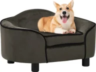 Legowiska dla psów - Vidaxl Sofa dla psa ciemnoszara 67x47x36 cm pluszowa 171087 171087 171087 - miniaturka - grafika 1
