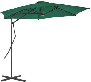 vidaXL Parasol ogrodowy na słupku stalowym, 300 cm, zielony - Parasole ogrodowe - miniaturka - grafika 4