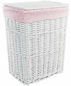 Kosze na bieliznę - DVier Kosz na pranie wiklina biała różowa 48 X 36 h.62 22 WRT-C - miniaturka - grafika 1