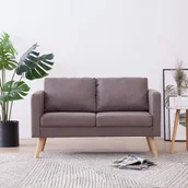 Sofy i kanapy - vidaXL vidaXL Sofa 2-osobowa, tapicerowana tkaniną, taupe - miniaturka - grafika 1