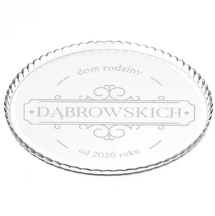 Murrano Patera szklana na ciasto bez nóżki grawer dla pary PATR2-034 - Tace i patery - miniaturka - grafika 3